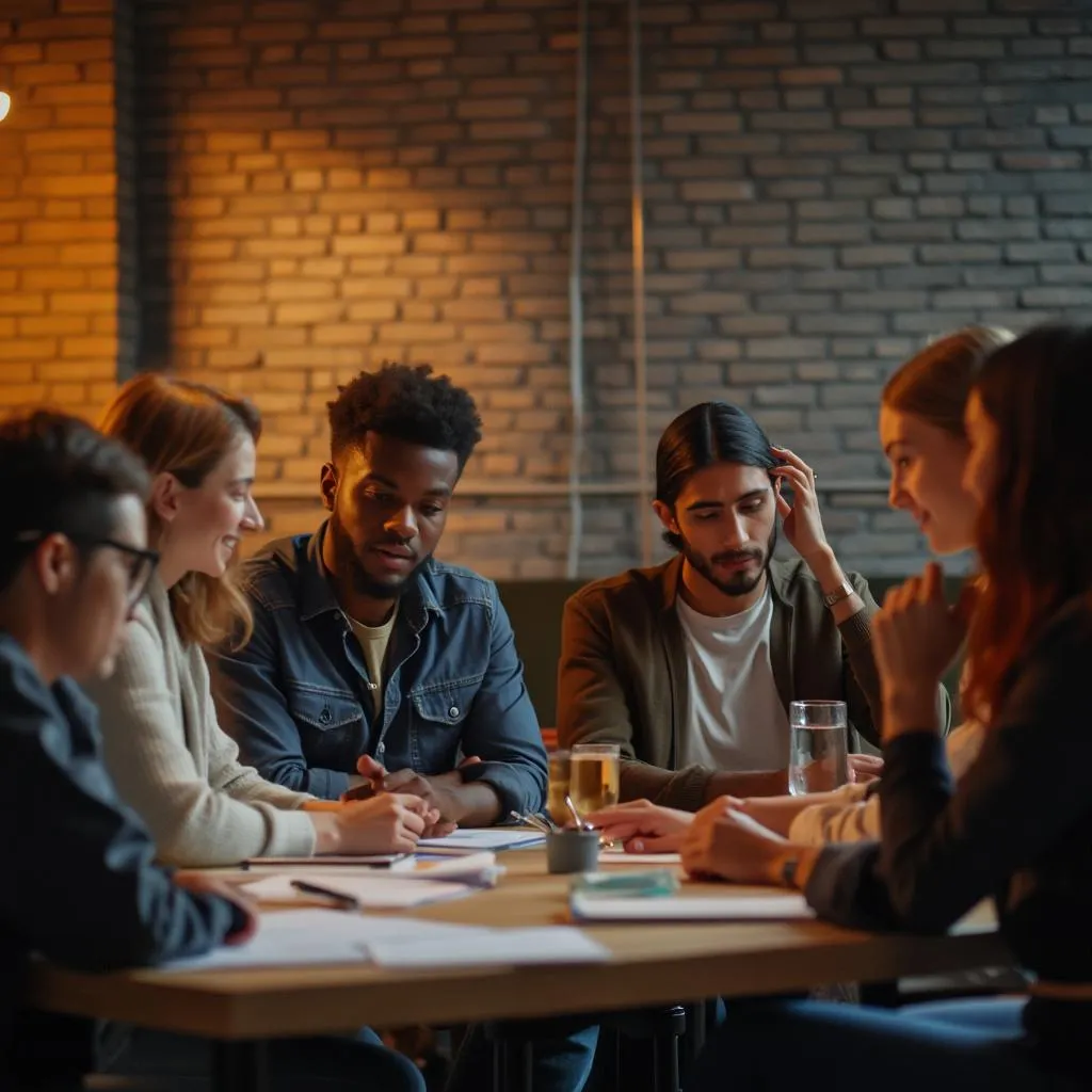 Groupe de personnes travaillant ensemble sur leur développement personnel